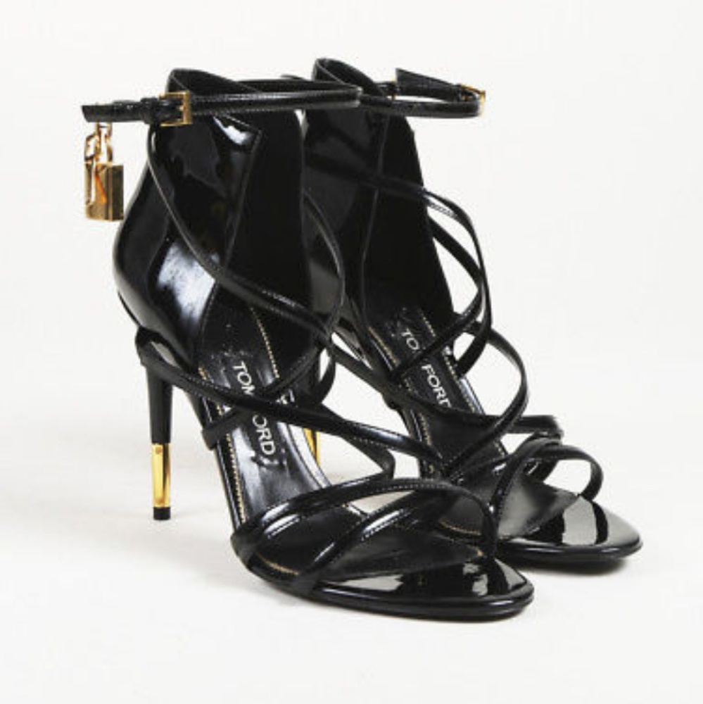 Tom Ford Patent Padlock Sandals - Picture 1 of 5